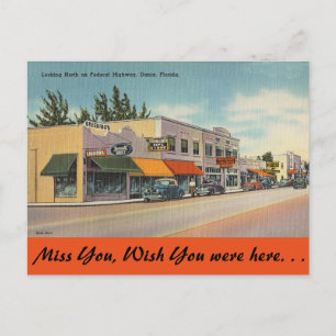 Florida, Federal Highway, Dania Postcard
