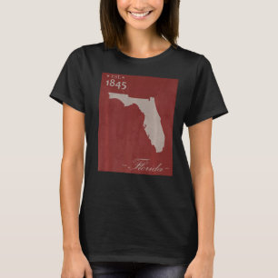 Florida FL Map Grunge Vintage State Graphic Women T-Shirt