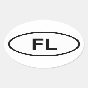 Florida "FL" Oval Sticker