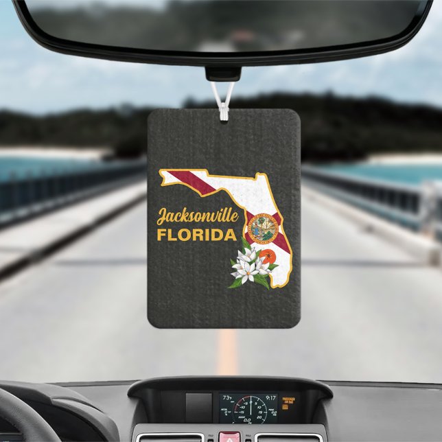 Florida Flag and Flower Orange Blossom Car Air Freshener (Creator Uploaded)