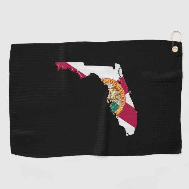 Florida flag and map golf towel (Horizontal)