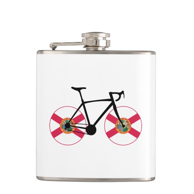 Florida Flag Cycling Hip Flask (Front)