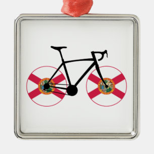 Florida Flag Cycling Metal Ornament
