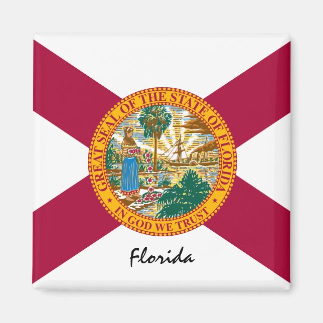 Florida Flag & Florida State USA / sports Magnet (Front)