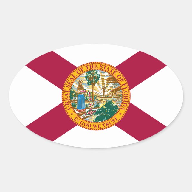 Florida flag oval sticker (Front)