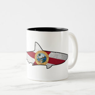Florida flag shark outline coffee mug
