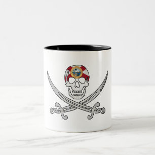 Florida flag skull crossbones mug