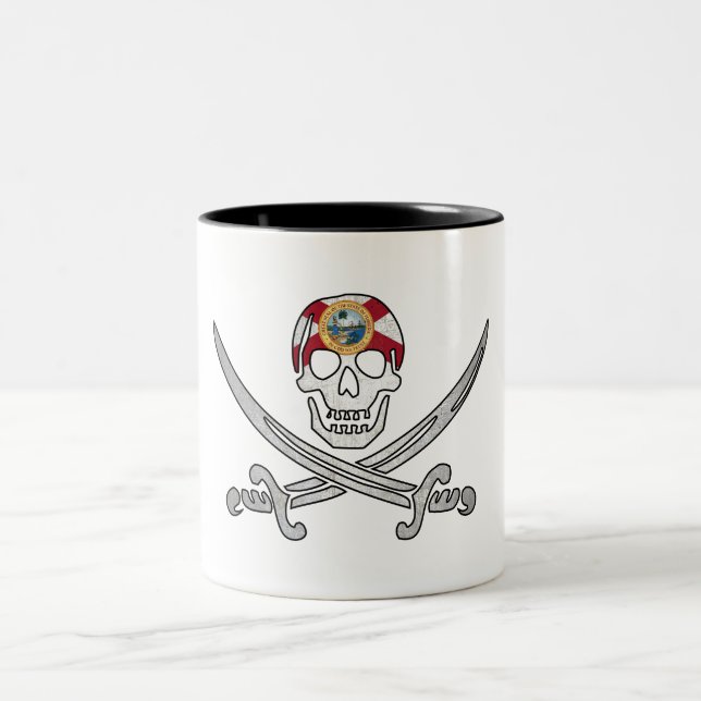 Florida flag skull crossbones mug (Center)