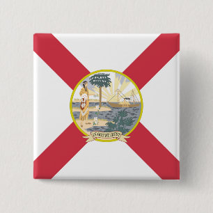 Florida Flag: The Sunshine State of Floridians 15 Cm Square Badge