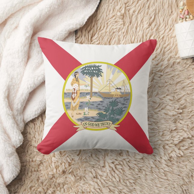 Florida Flag: The Sunshine State of Floridians Cushion (Blanket)