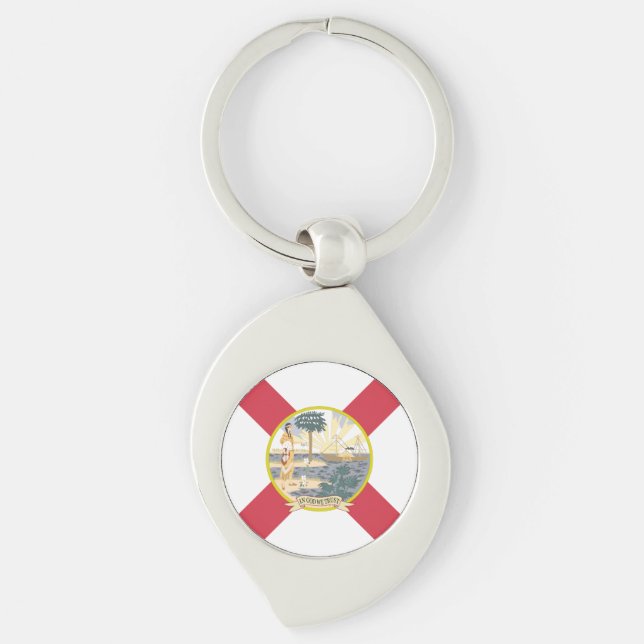 Florida Flag: The Sunshine State of Floridians Key Ring (Front)