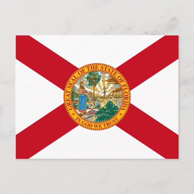 Florida Flag: The Sunshine State of Floridians Postcard (Front)