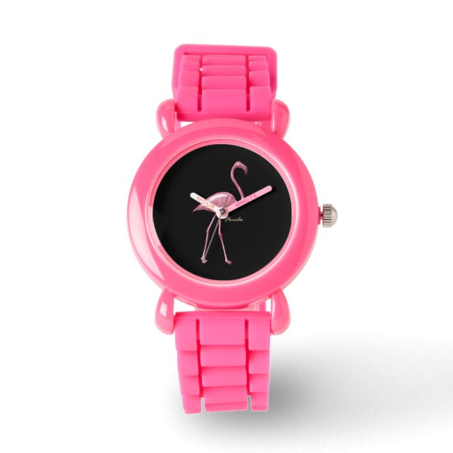 Florida Flamingo Glitter Strape WatchFactory Watch (Front)