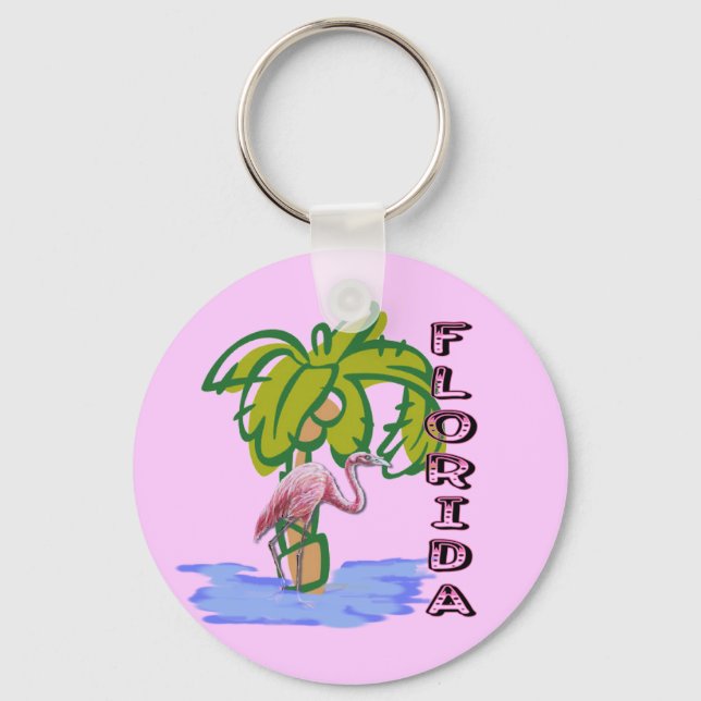 Florida Flamingo Key Ring (Front)