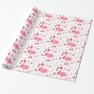 Florida Flamingo Tropical Beach Christmas Holiday Wrapping Paper