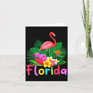 Florida Flamingo Tropical Plant Summer Vacation Card