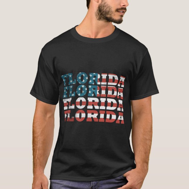 Florida Florida American Flag T-Shirt (Front)