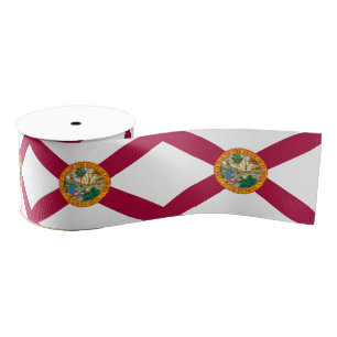 Florida & Florida Flag, birthday party /sports Grosgrain Ribbon