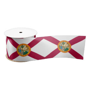 Florida & Florida Flag, birthday party /sports Satin Ribbon