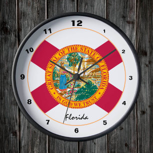 Florida &Florida Flag trendy fashion /design USA Round Clock