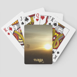 Florida Foggy Morning Sunrise Natural Photography Playing Cards