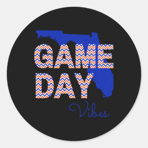 Florida Footll Game Day Vibes Fall Tailgate  Classic Round Sticker