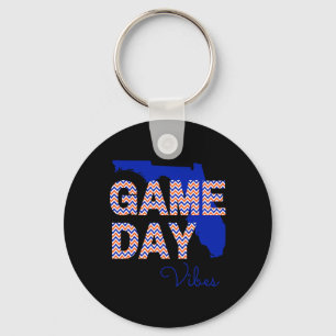 Florida Footll Game Day Vibes Fall Tailgate  Key Ring