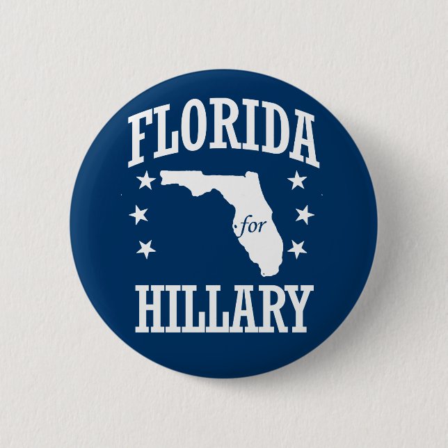FLORIDA FOR HILLARY 6 CM ROUND BADGE (Front)