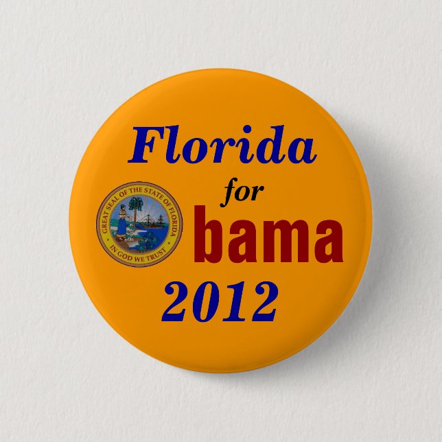 Florida for Obama 2012 6 Cm Round Badge (Front)