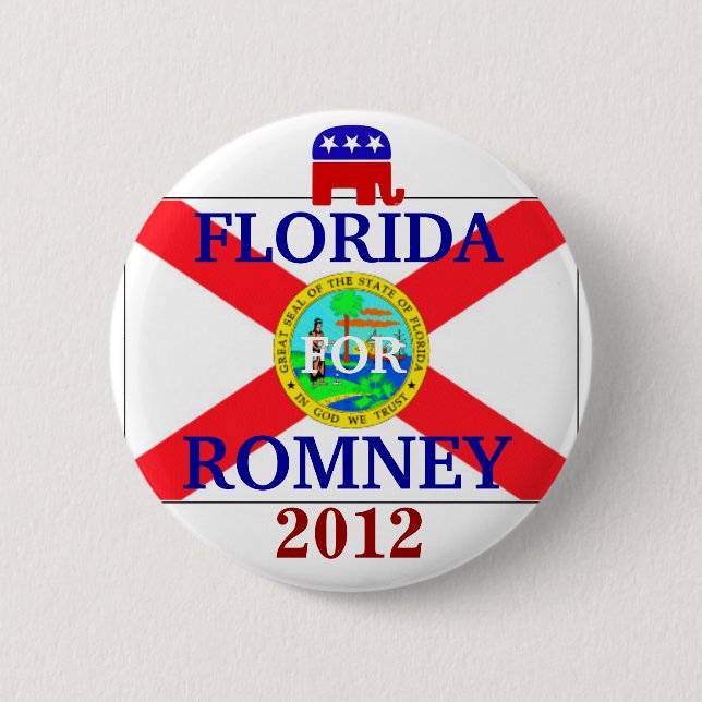 Florida for Romney 2012 6 Cm Round Badge (Front)