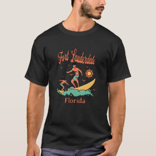 Florida Fort Lauderdale FL Surfer Surfing Fishing T-Shirt