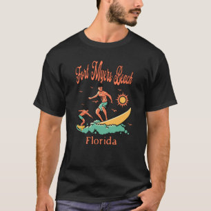 Florida Fort Myers Beach FL Surfer Surfing Fishing T-Shirt