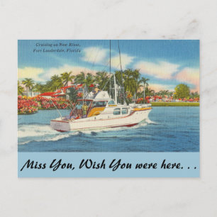 Florida, Ft. Lauderdale, New River Postcard