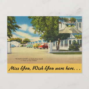 Florida, Ft. Walton, 98 Auto Court Postcard