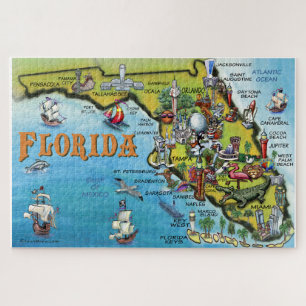 Florida Fun Map Jigsaw Puzzle