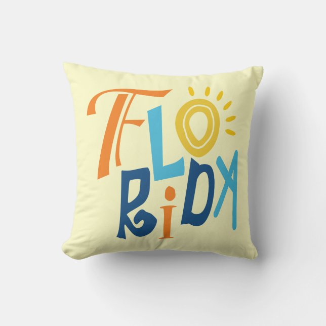 Florida fun typographic design cushion (Front)