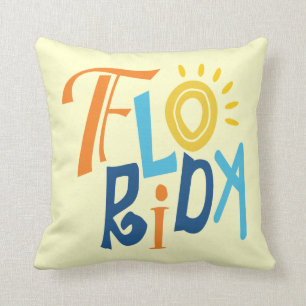 Florida fun typographic design cushion