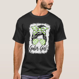 Florida Gator Girl Alligator Messy Bun  Crocodile T-Shirt