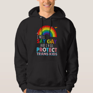 Florida Gay I Will Say Gay And I Will Protect Tran Hoodie