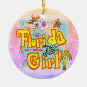Florida Girl Ceramic Ornament