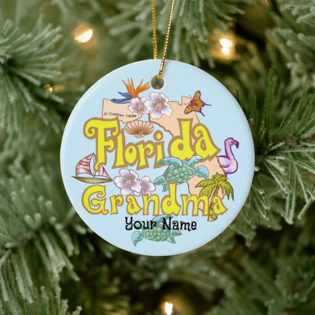 Florida Grandma  Ceramic Ornament (Tree)