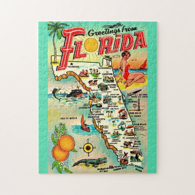 Florida Greetings 11x14 Jigsaw Puzzle (Vertical)