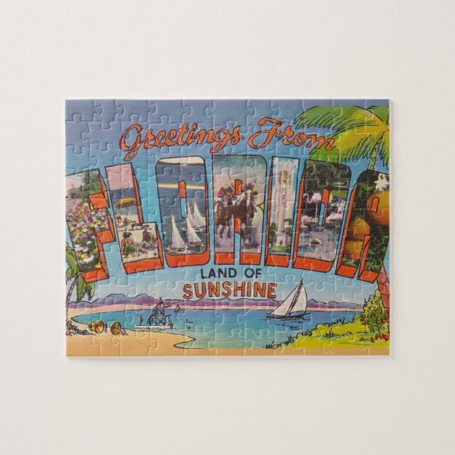 Florida Greetings 8x10 Jigsaw Puzzle (Horizontal)