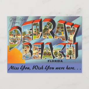Florida, Greetings from Delray Beach Postcard