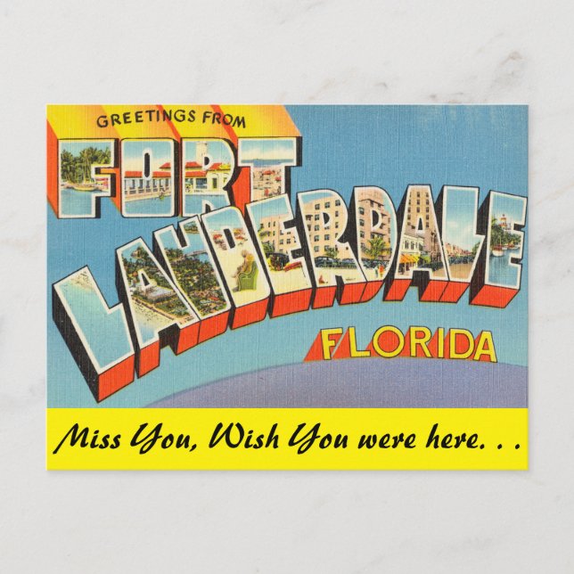 Florida, Greetings from Fort Lauderdale Postcard (Front)