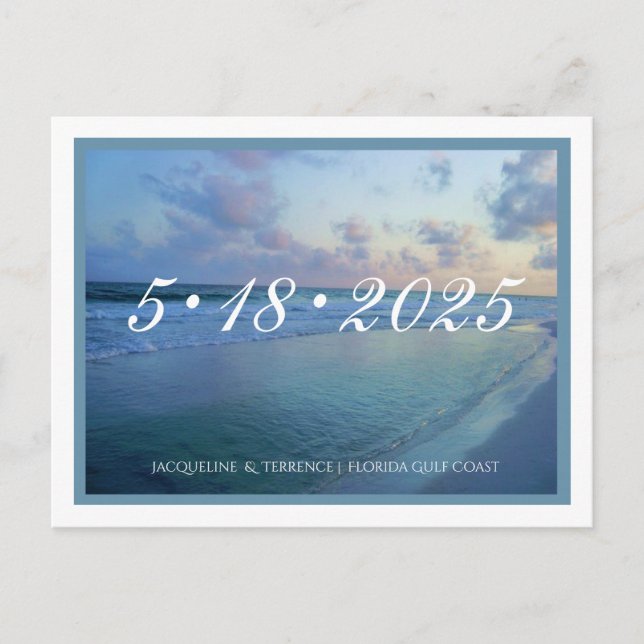 Florida Gulf Coast Save the Date Announcement Postcard (Front)