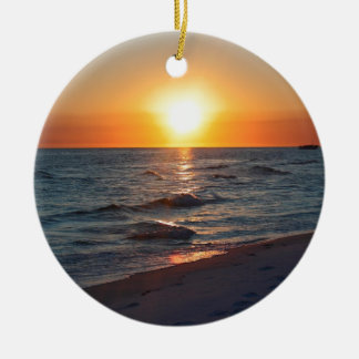 Florida gulf coast sunset ceramic tree decoration