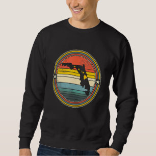 Florida Hawaii Roots Origine State Map Retro Sweatshirt