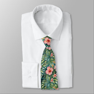 Florida Hibiscus Pattern Tie