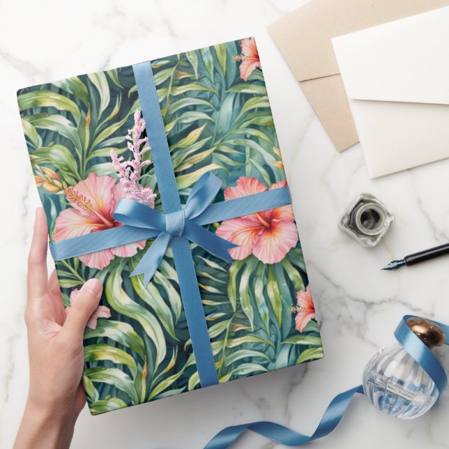 Florida Hibiscus Pattern  Wrapping Paper (Gifting)